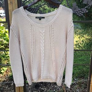 Love Stitch cream cotton blend oversized pullover sweater size S